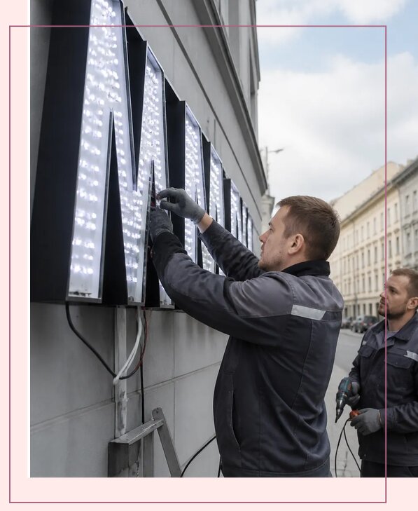 Изготовление и монтаж светодиодных LED вывесок в Шебекине