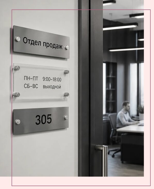 Офисные таблички на дверь в Шебекине по цене от 4989 р. | Аванза-Шбк